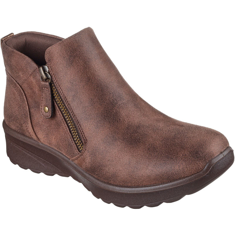 Skechers Lovely Vibe Fall In Bloom Textile Women's Chocolate Winter Ankle Boots