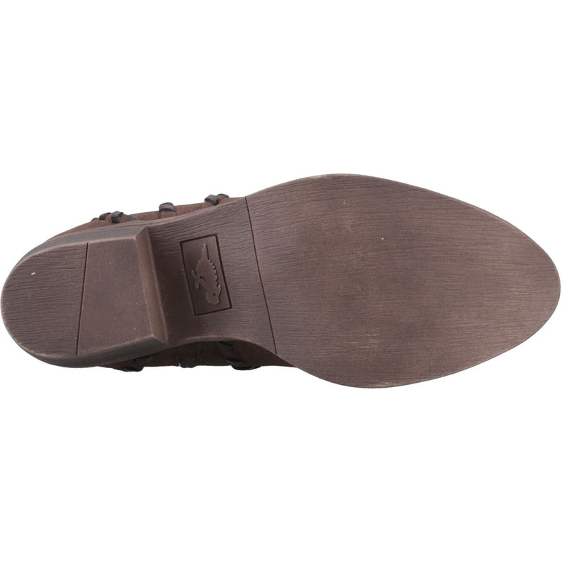 Rocket Dog Rowdy Faux Leather Women's Dark Brown Heeled Mid Calf Boots