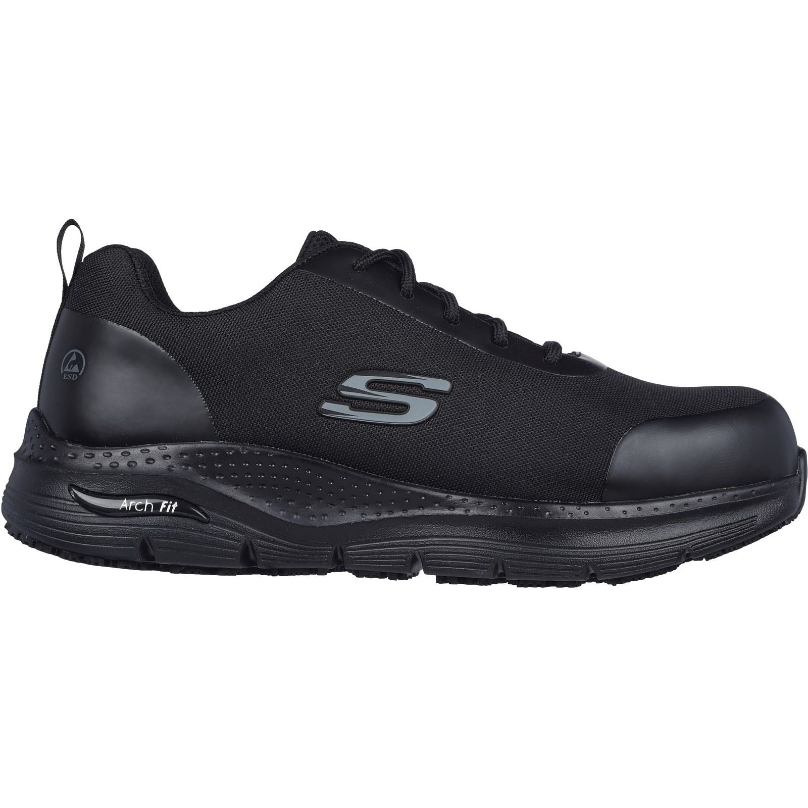 Skechers Workwear Arch Fit SR Ringstap Textile Men's Black Safety Sneakers