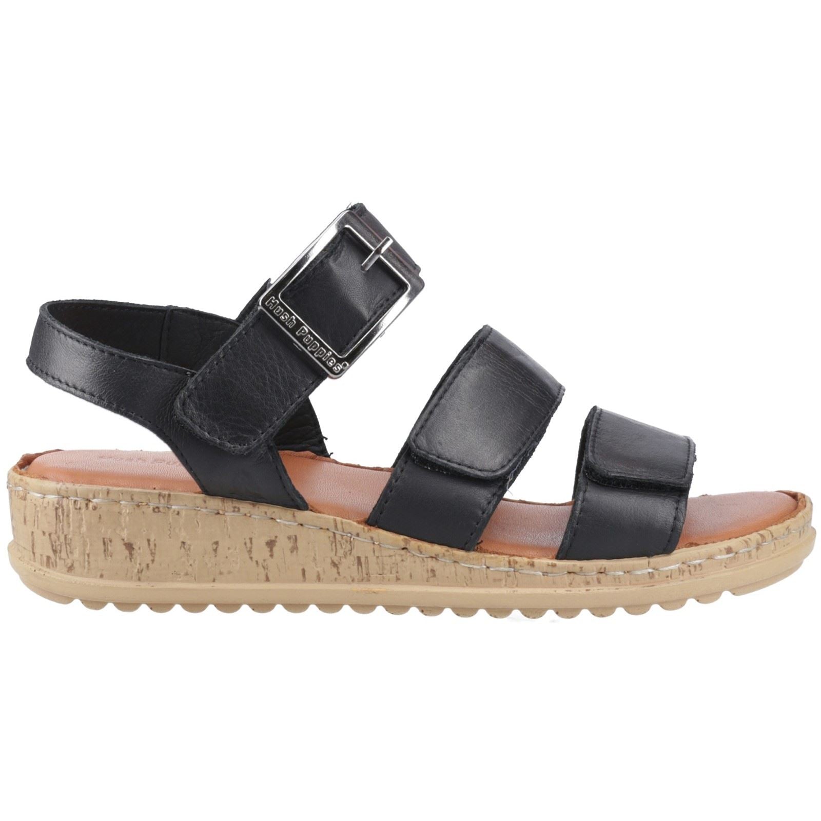 Hush Puppies Eliana Leather Women's Black Sandals