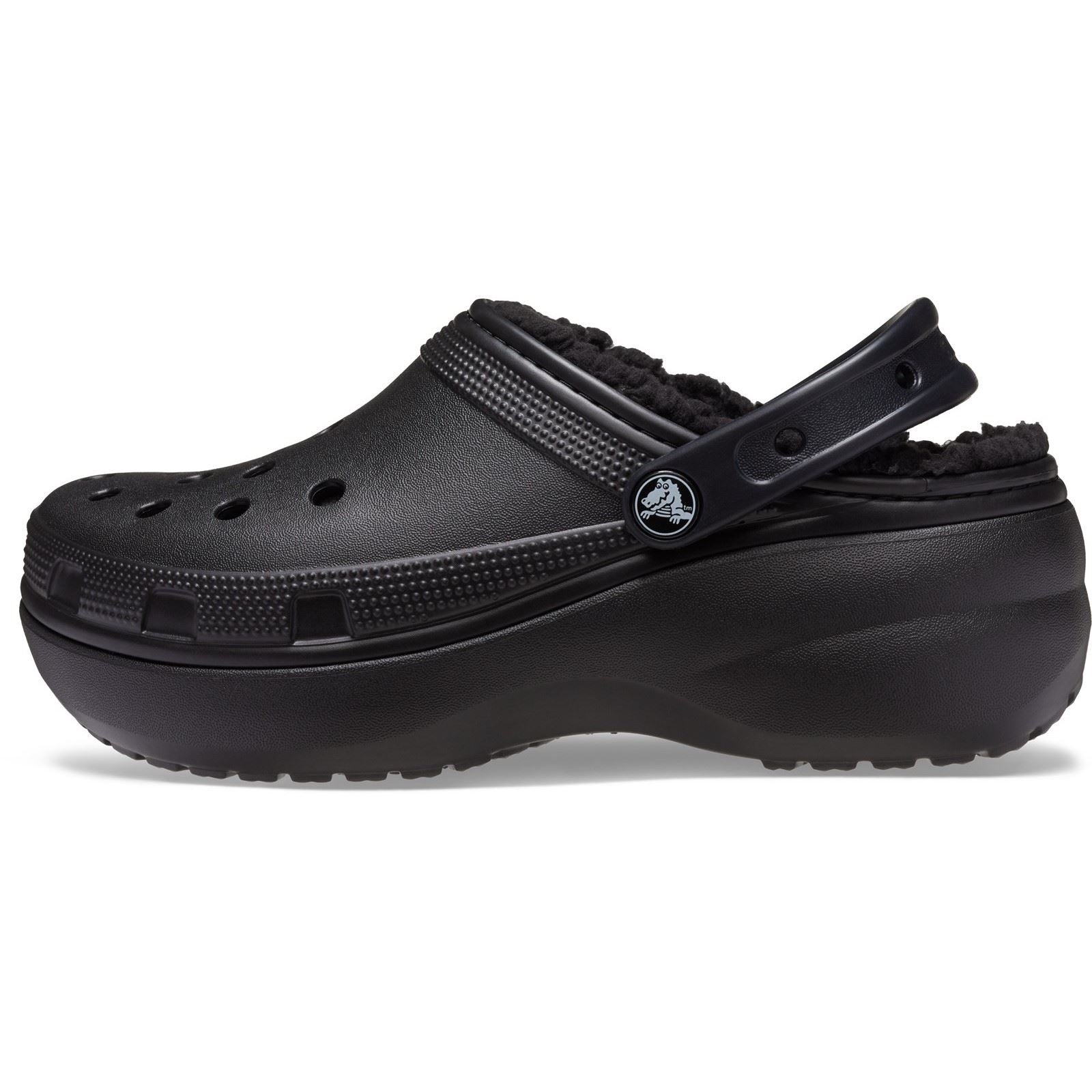 Crocs Classic Platform Lined Synthetic Women's Black Clogs