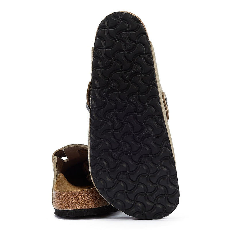 Birkenstock Boston Braided Taupe Suede Regular Clogs