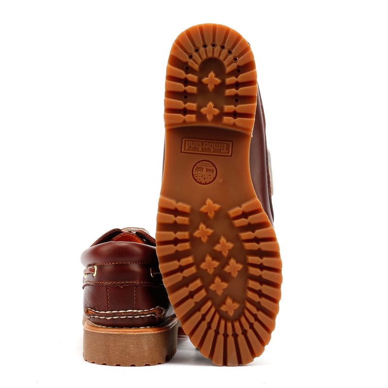 Timberland Authentic 3 Eye Classic Lug Leather Men's Burgundy Boat Shoes