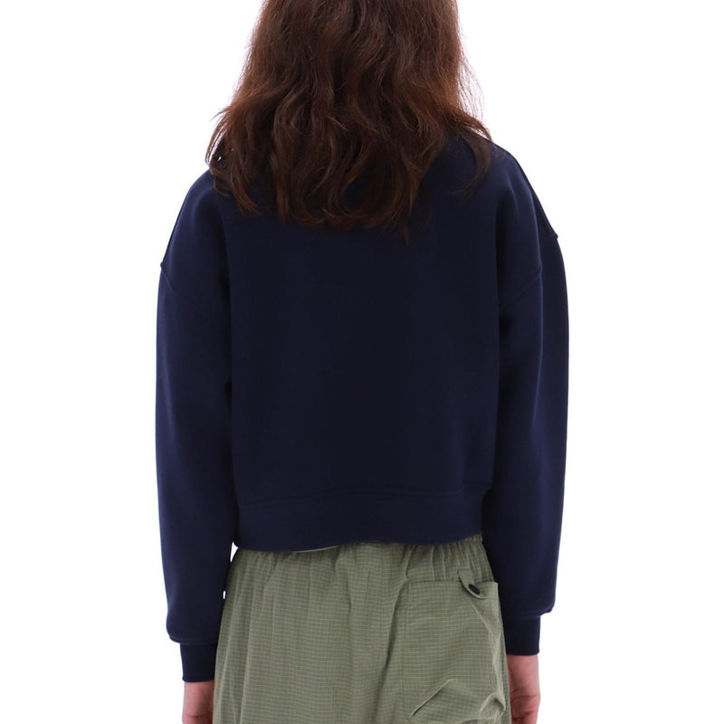 Hunter Tina Logo Cropped Crew Cotton Women's Blue Sweatshirt