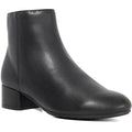 Dune Pippie Leather Women's Black Heeled Ankle Boots