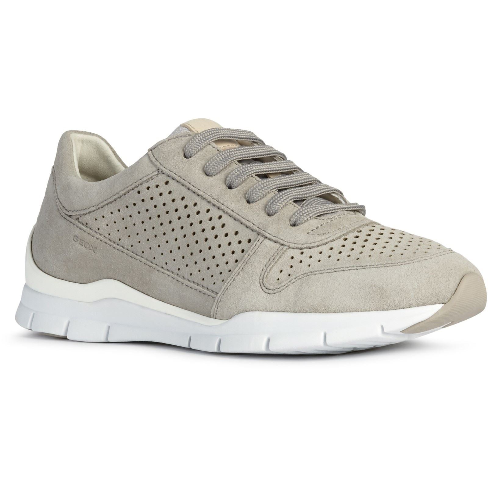 Geox D Sukie B Leather Women's Light Grey Sneakers