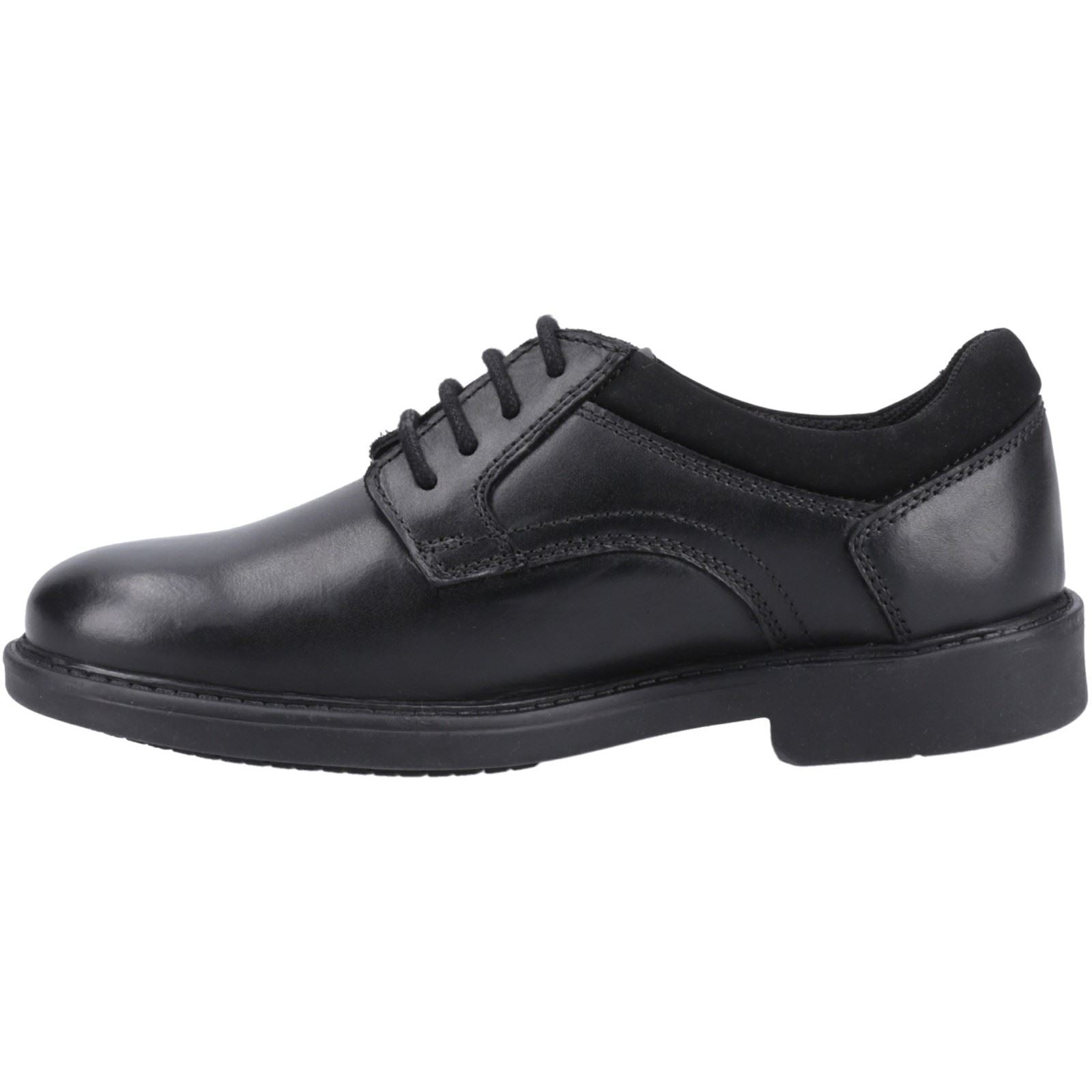 Hush Puppies Tommy Junior Leather Boy's Black Lace-Up Shoes