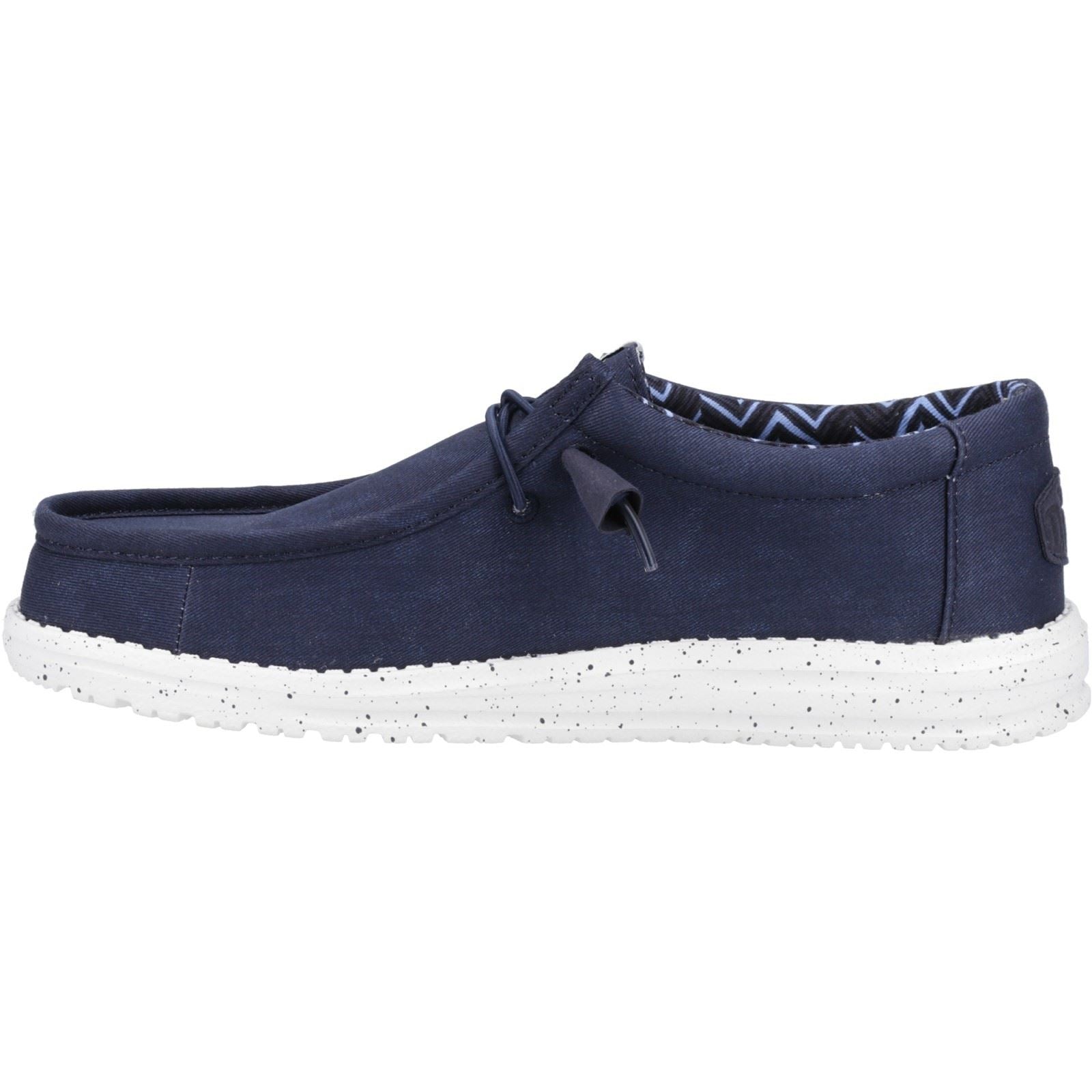 HEYDUDE Wally Canvas 100% Cotton Men's Navy Shoes