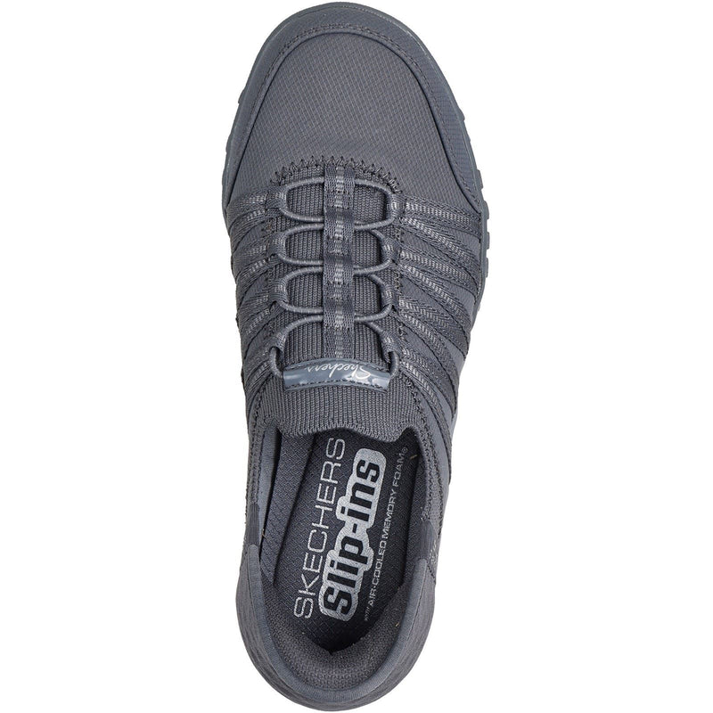 Skechers Breathe-Easy - Roll-With-Me Textile Women's Charcoal Sneakers
