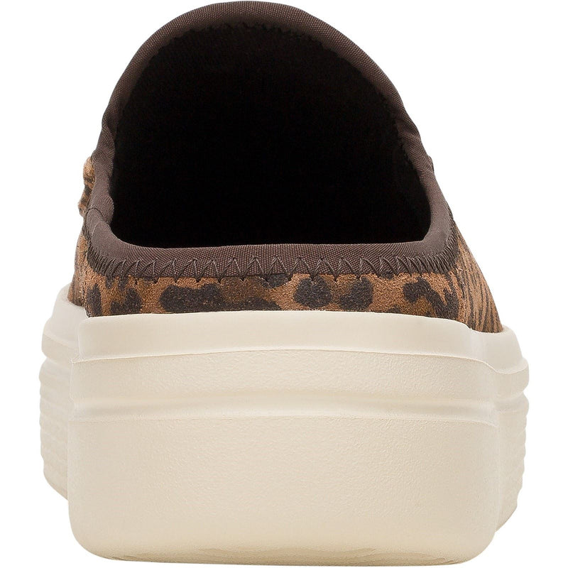 HEYDUDE Austin Lift Classic Leather Women's Brown Leopard Mules
