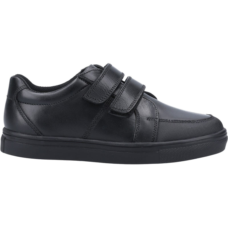 Hush Puppies Santos Youth Boys Black Leather Shoes