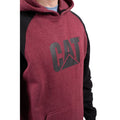 Caterpillar Raglan Cotton Men's Red Hooded Sweatshirt