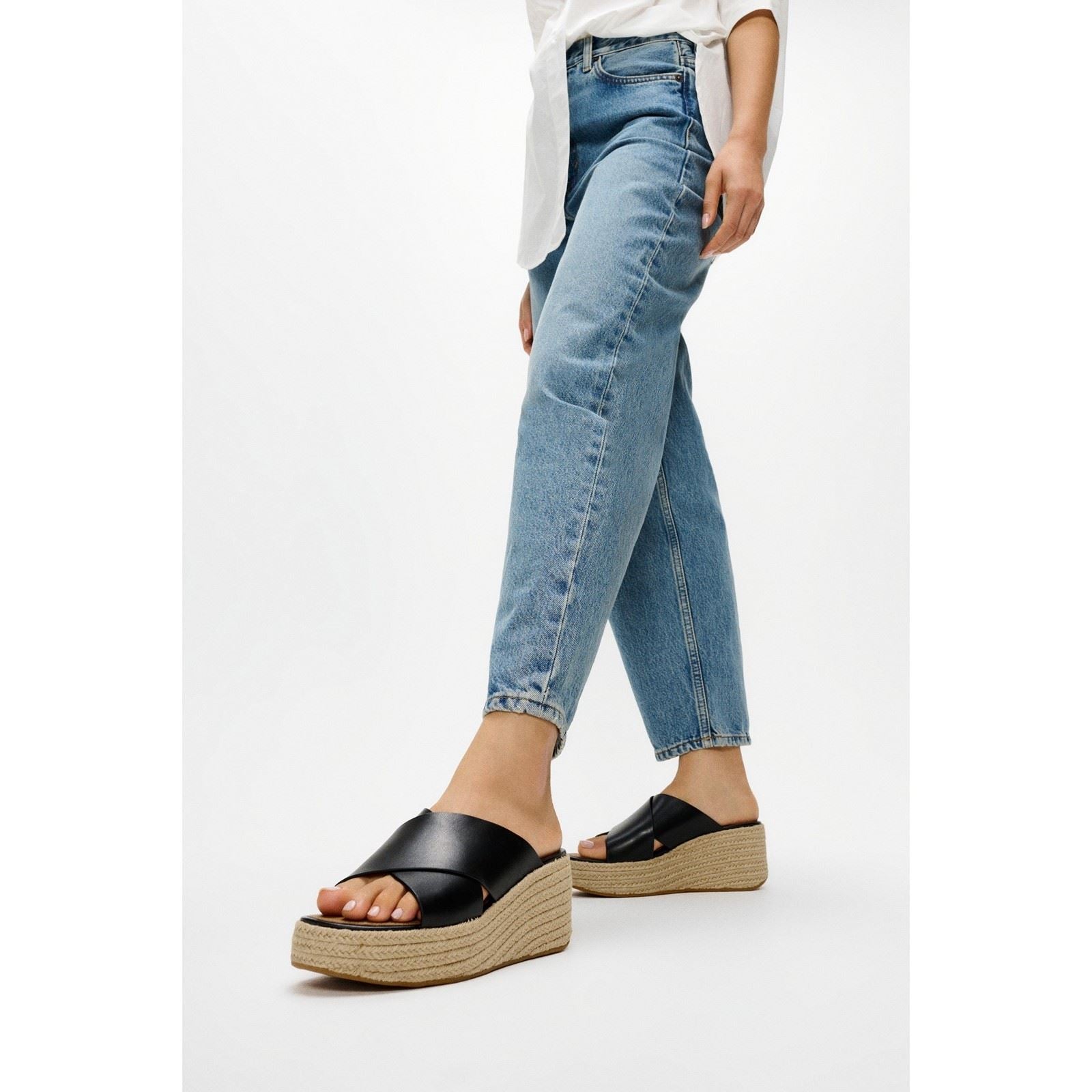 Fitflop Platfforms Leather Women's Black Sandals
