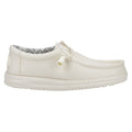 HEYDUDE Wally Canvas 100% Cotton Men's Stone White Boat Shoes