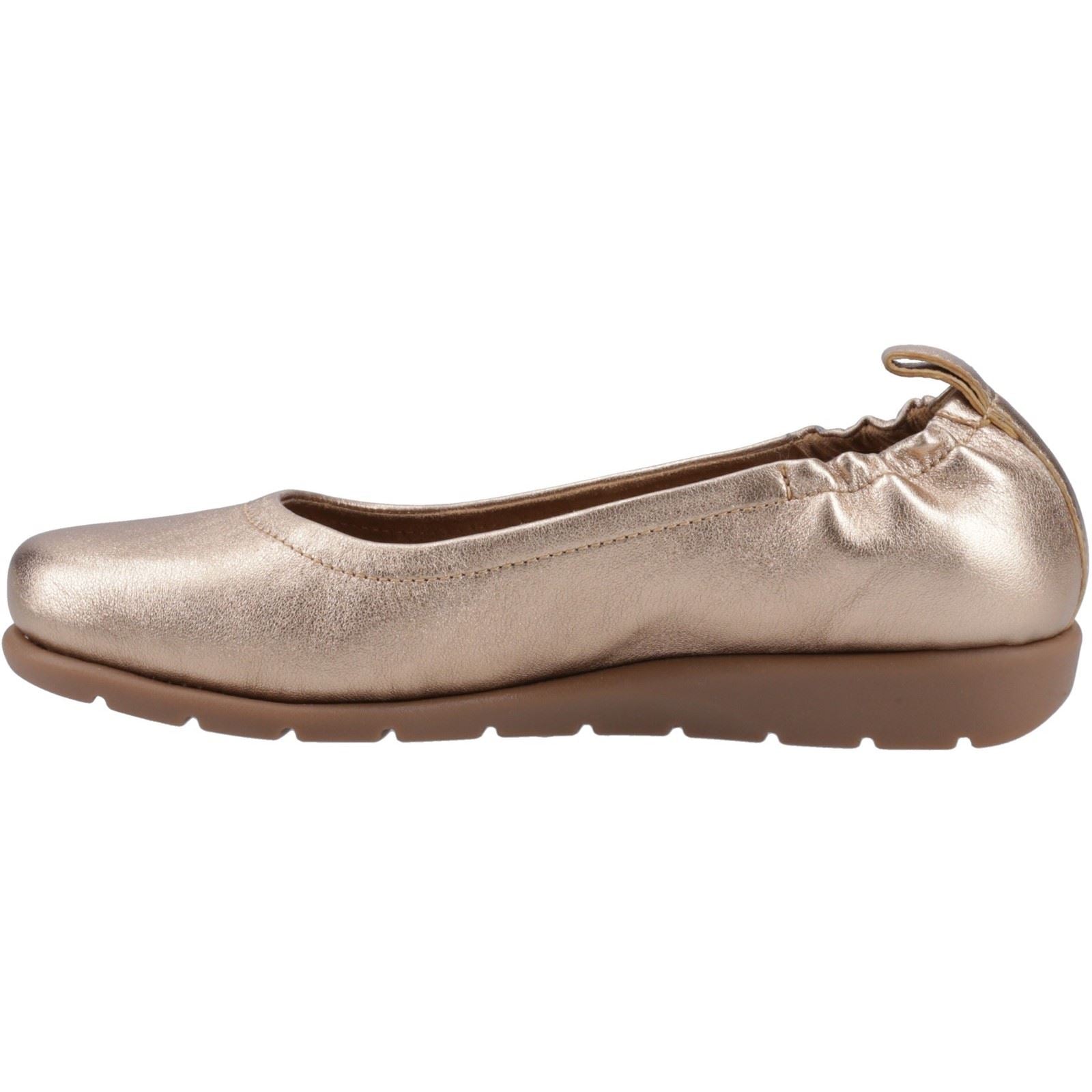 Hush Puppies Skylar Leather Women's Gold Flats
