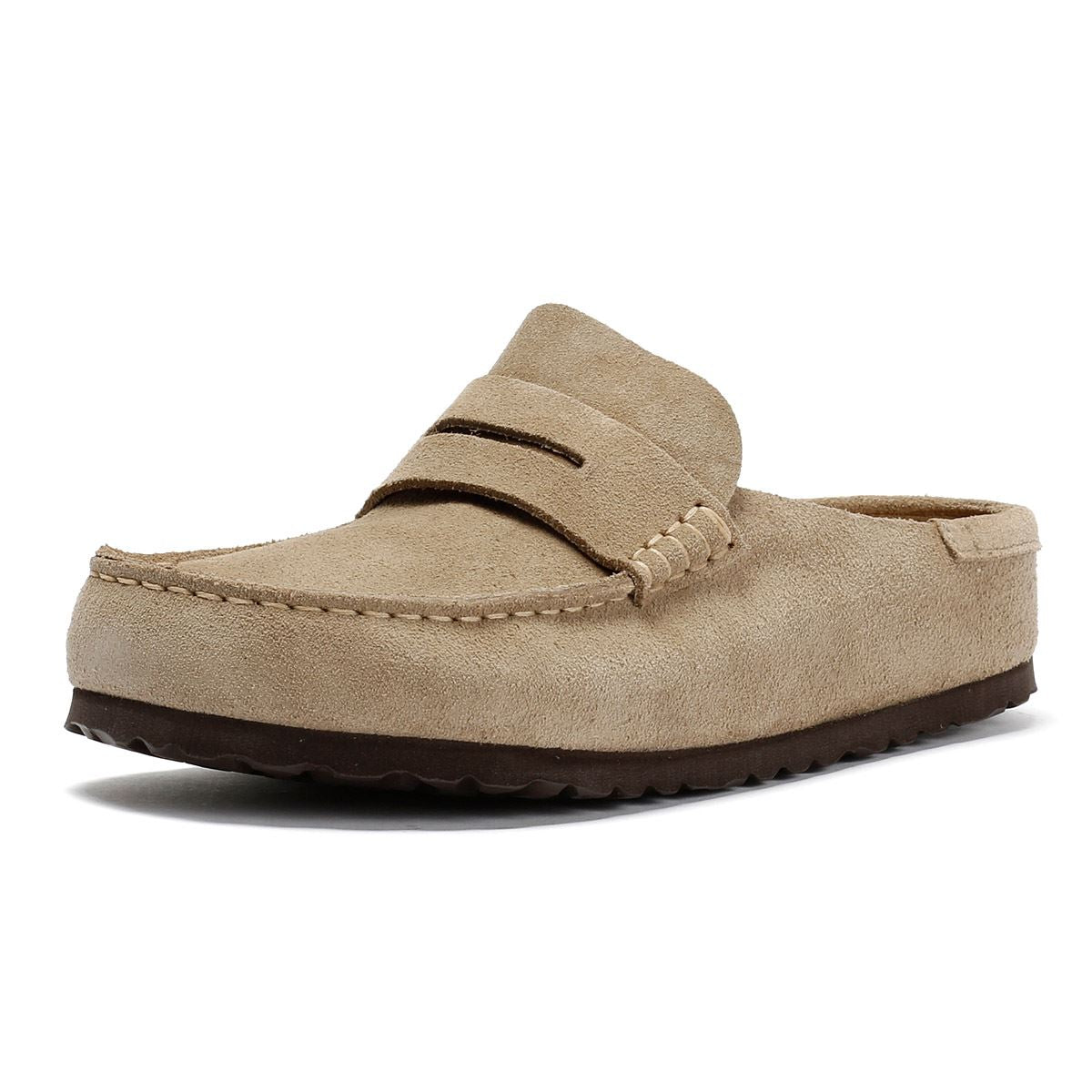 Birkenstock Naples Suede Taupe Regular Clogs