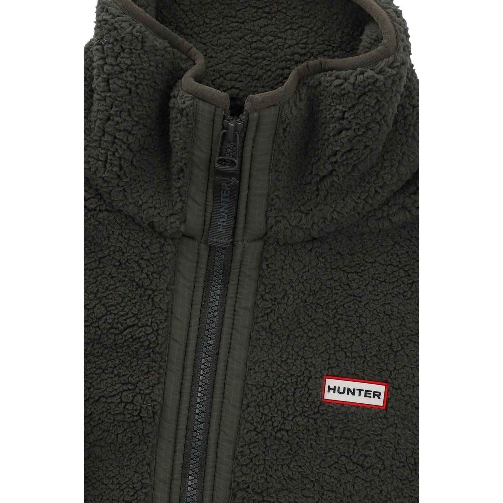 Hunter Tiorga 1/4 Zip Borg Fleece Polyester Women's Green Zip Neck Pullovers