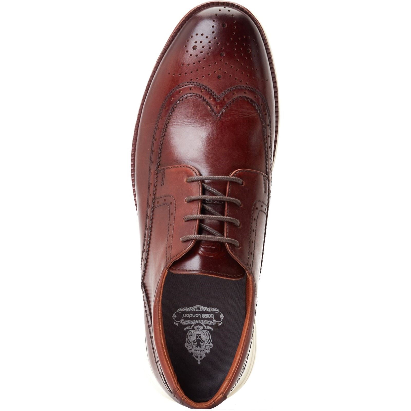 Base London Flight Leather Men's Burnt Brown Brogues Shoes