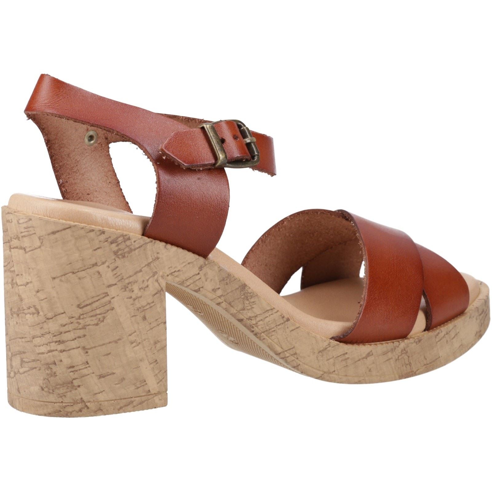 Hush Puppies Georgia Cork Leather Women's Tan Heels