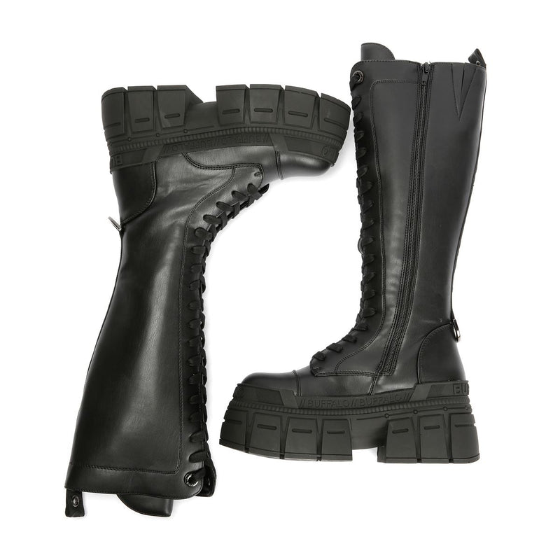 Buffalo Gospher Lace Up High Women's Black Boots