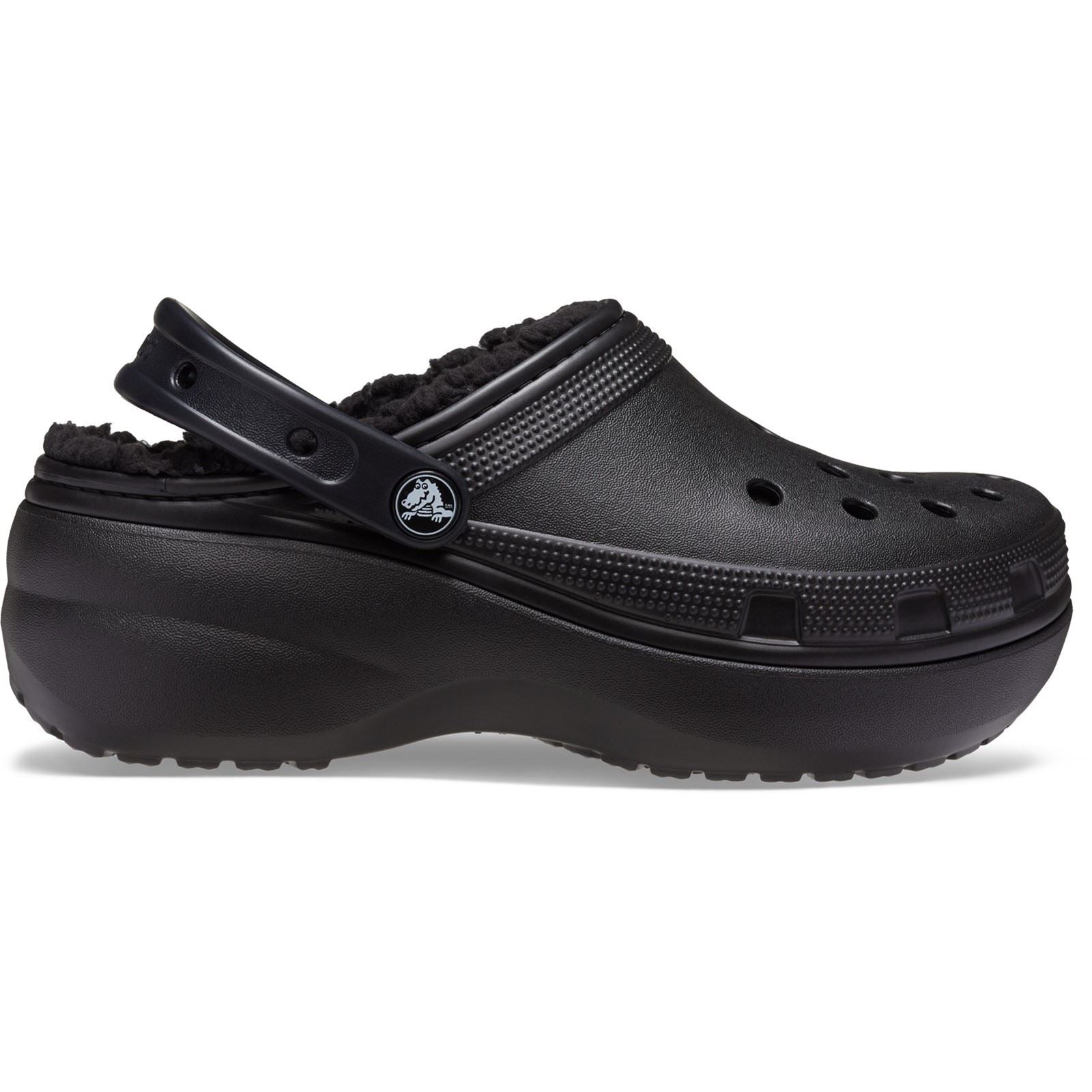 Crocs Classic Platform Lined Synthetic Women's Black Clogs