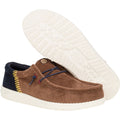 HEYDUDE Wally Funk Corduroy Textile Men's Espresso/Blue Jean Boat Shoes