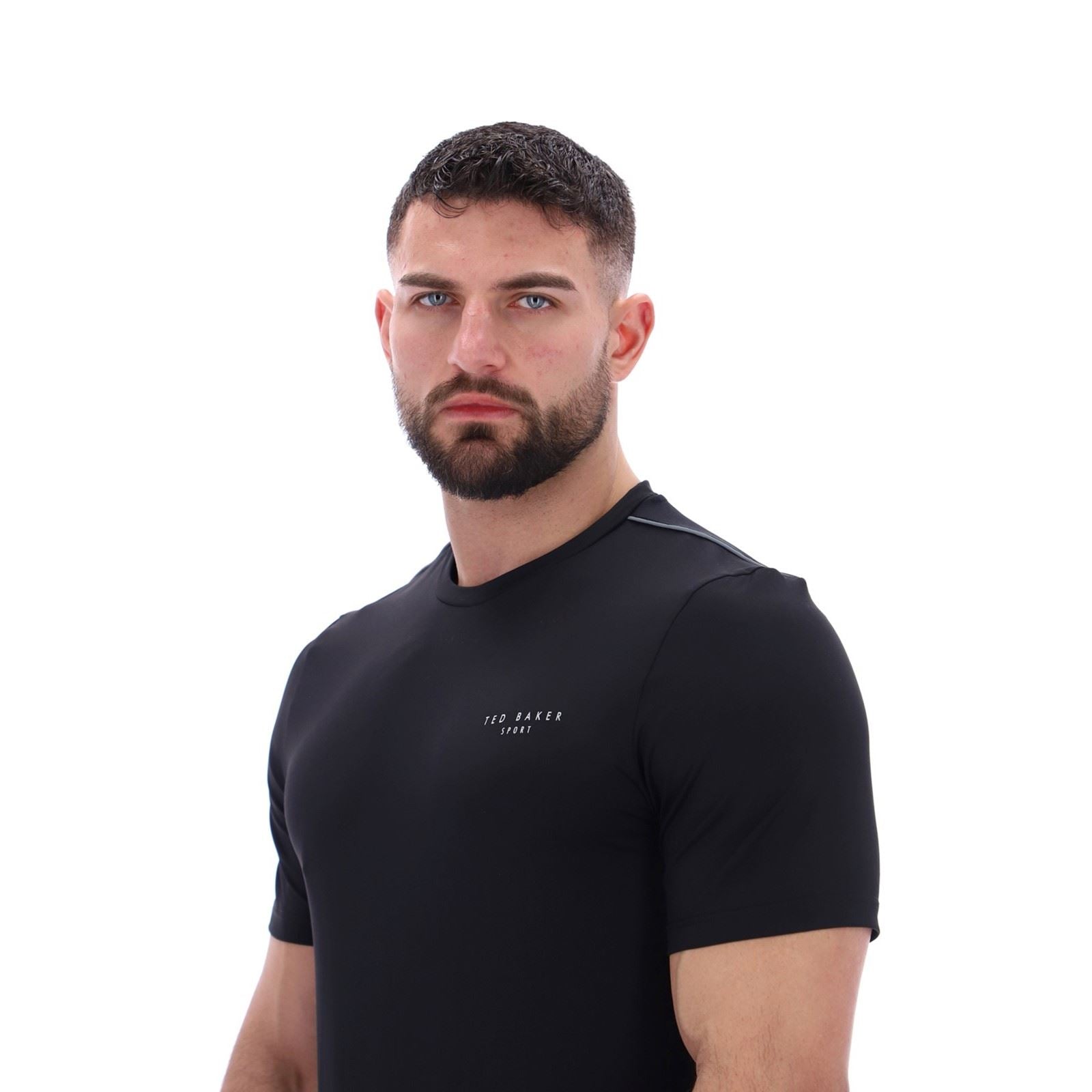 Ted Baker SAM TBMTS2635 Polyester Men's Black Activewear T-Shirts