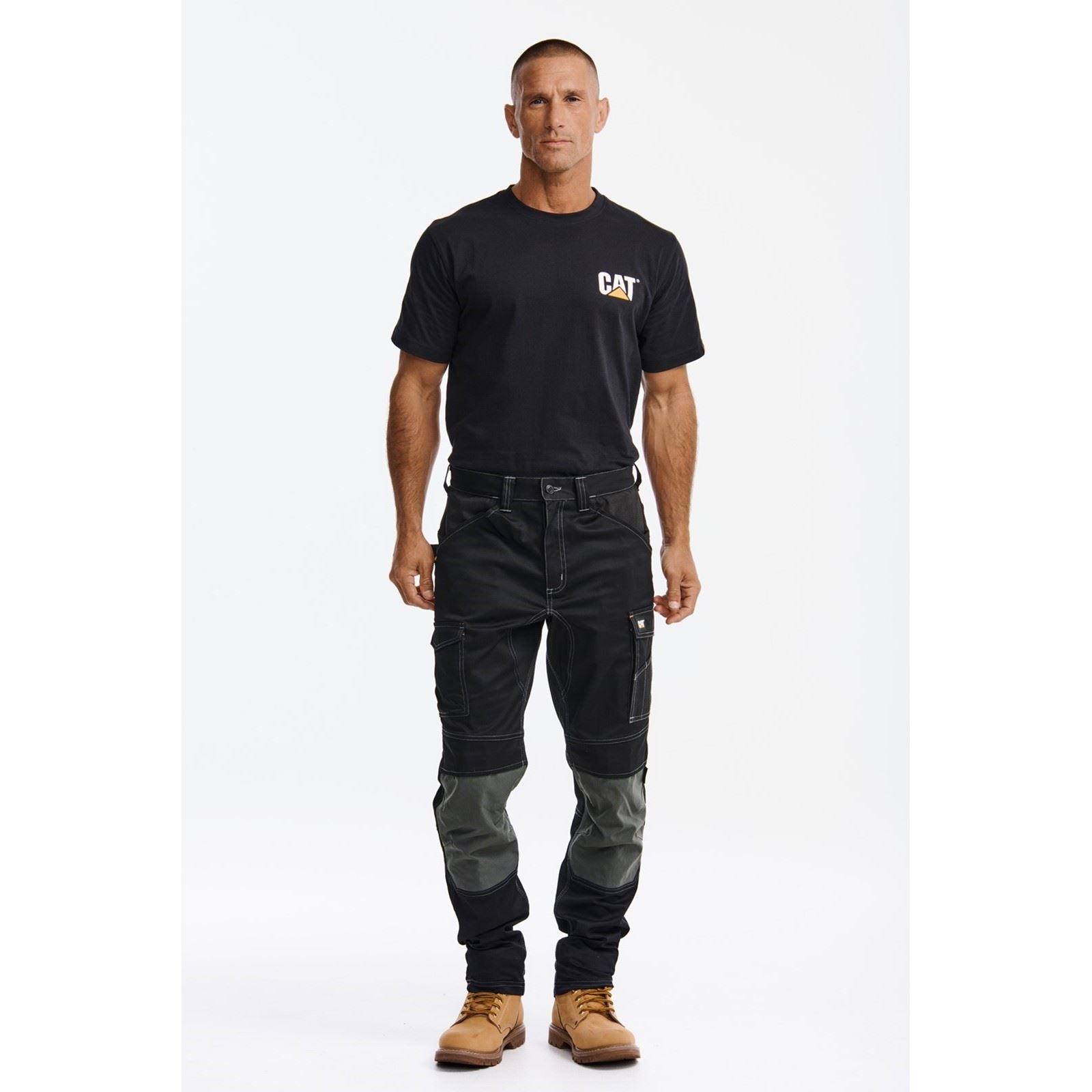 Caterpillar Essential Knee Pocket Stretch Holster Synthetic Men's Black Outdoor Trousers