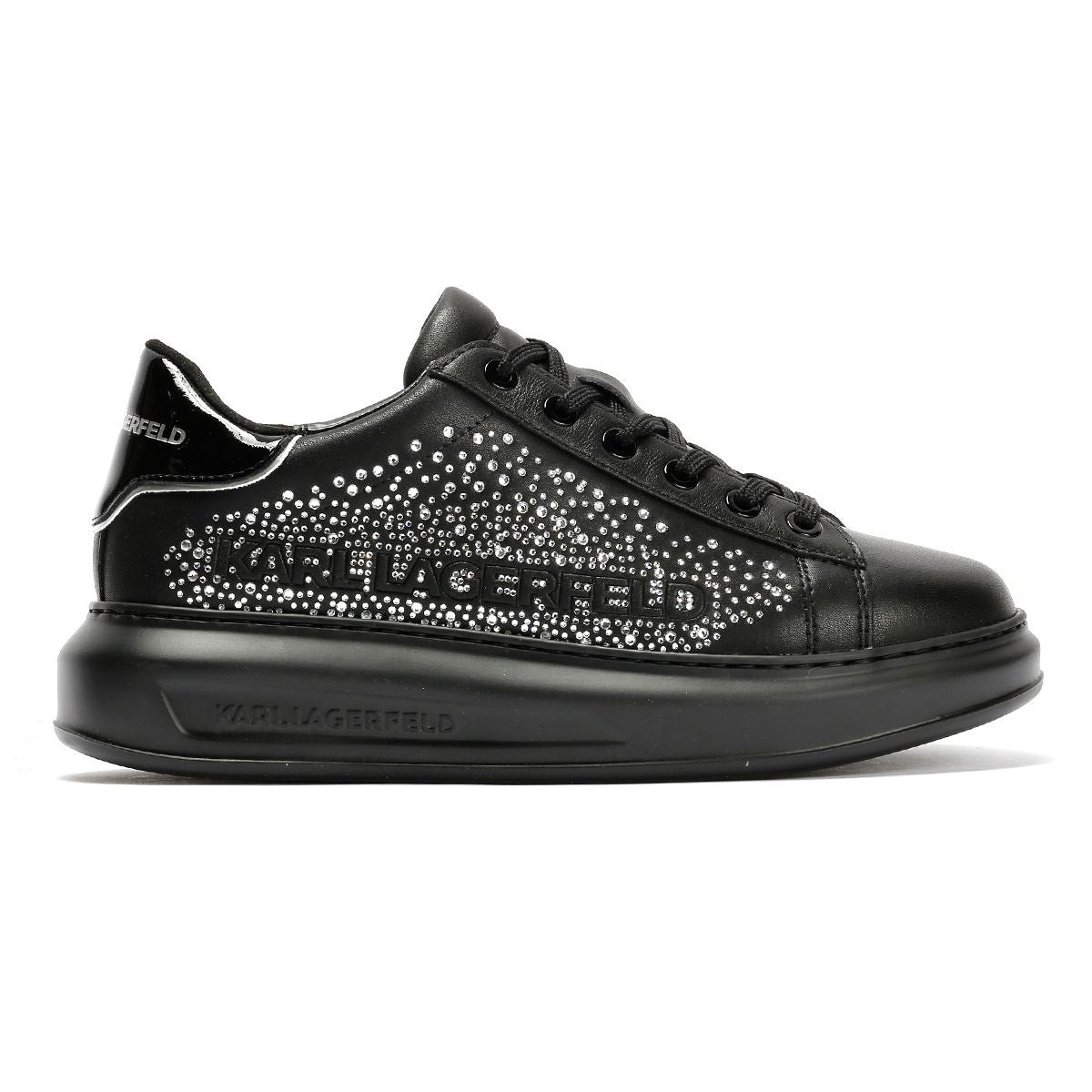 Karl Lagerfeld Kapri Konstellation Leather Women's Black/Silver Sneakers