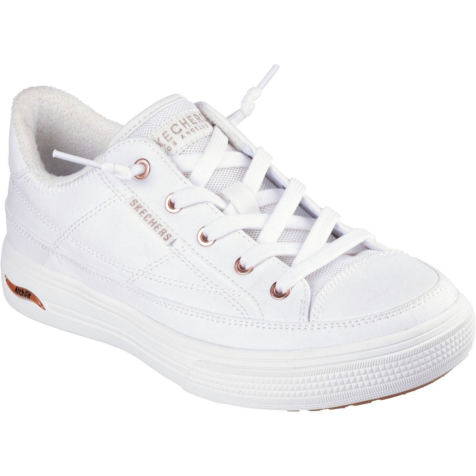 Skechers Arch Fit Arcade - Meet Ya There Textile Women's White Sneakers