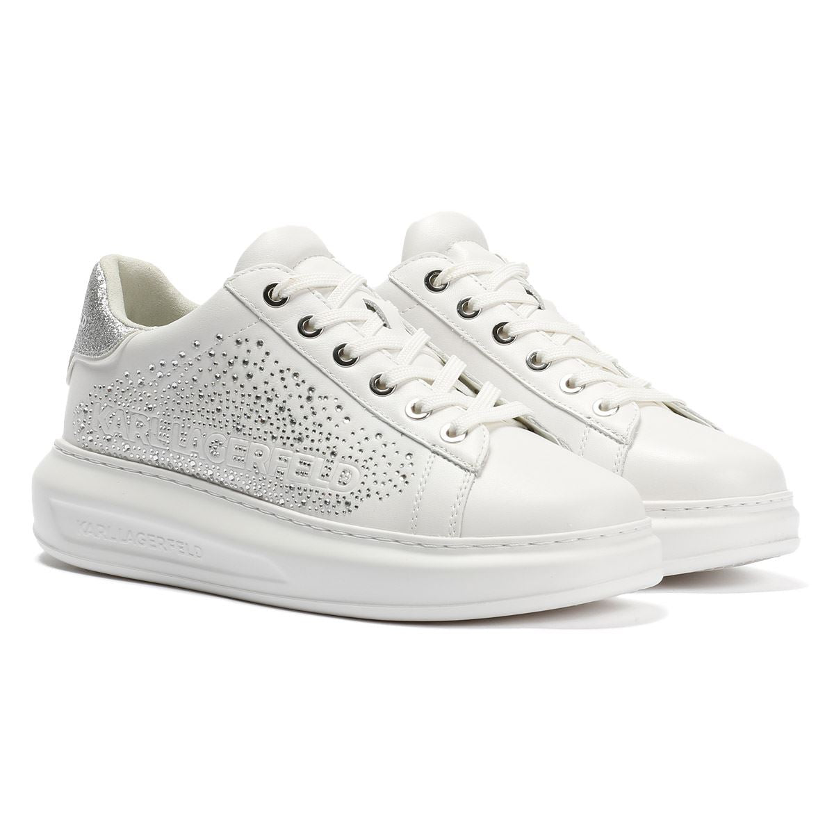 Karl Lagerfeld Kapri Konstellation Leather Women's White/Silver Sneakers