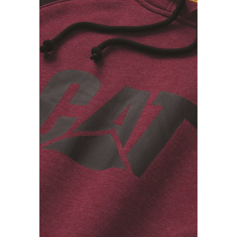 Caterpillar Raglan Cotton Men's Red Hooded Sweatshirt
