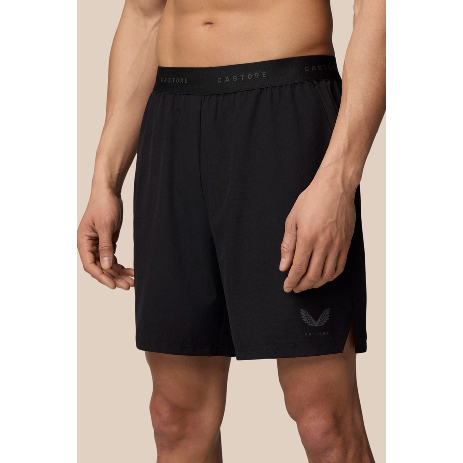 Castore Branded Elastic Shorts Synthetic Men's Black Knee-Length Shorts