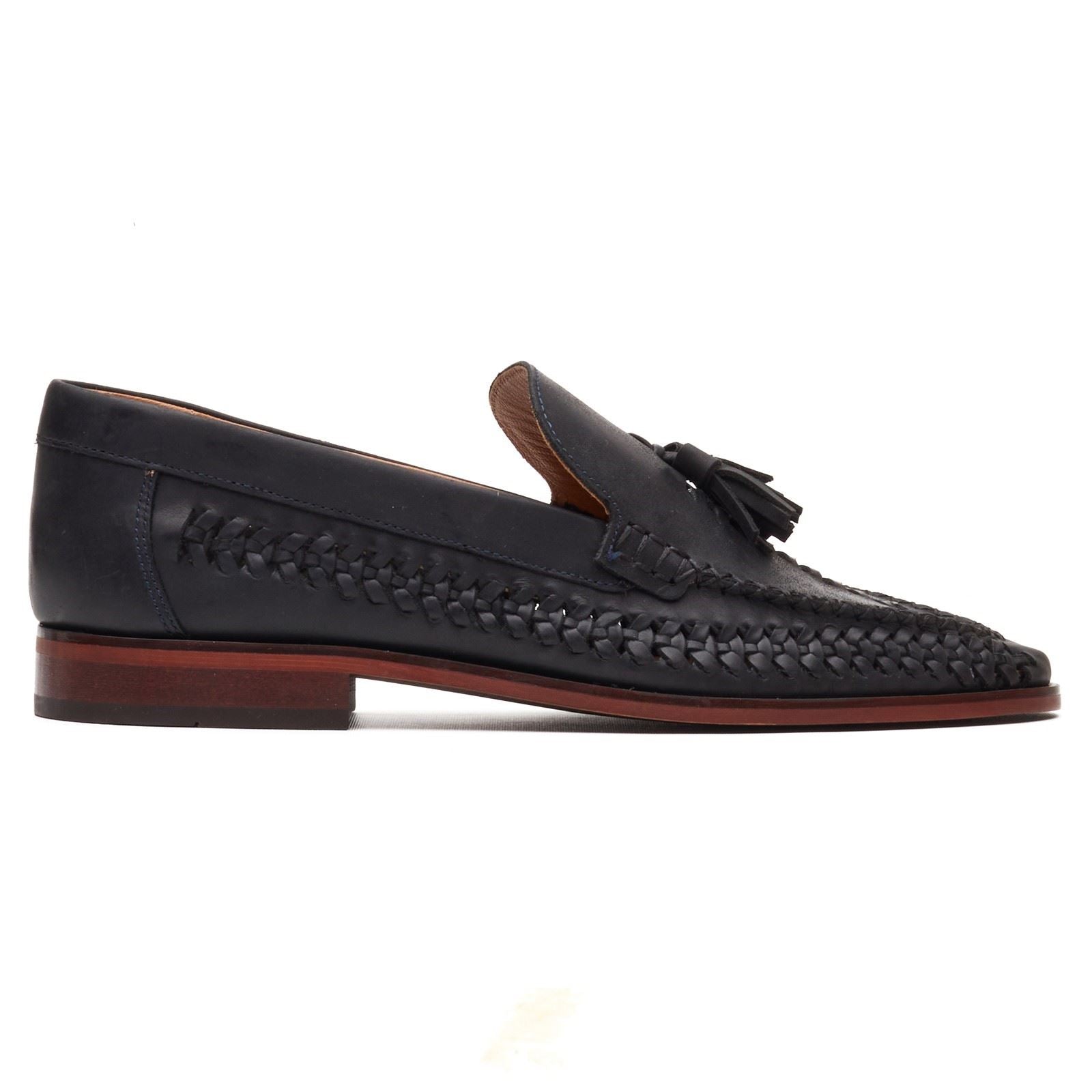 Base London Bracken Leather Men's Navy Loafers
