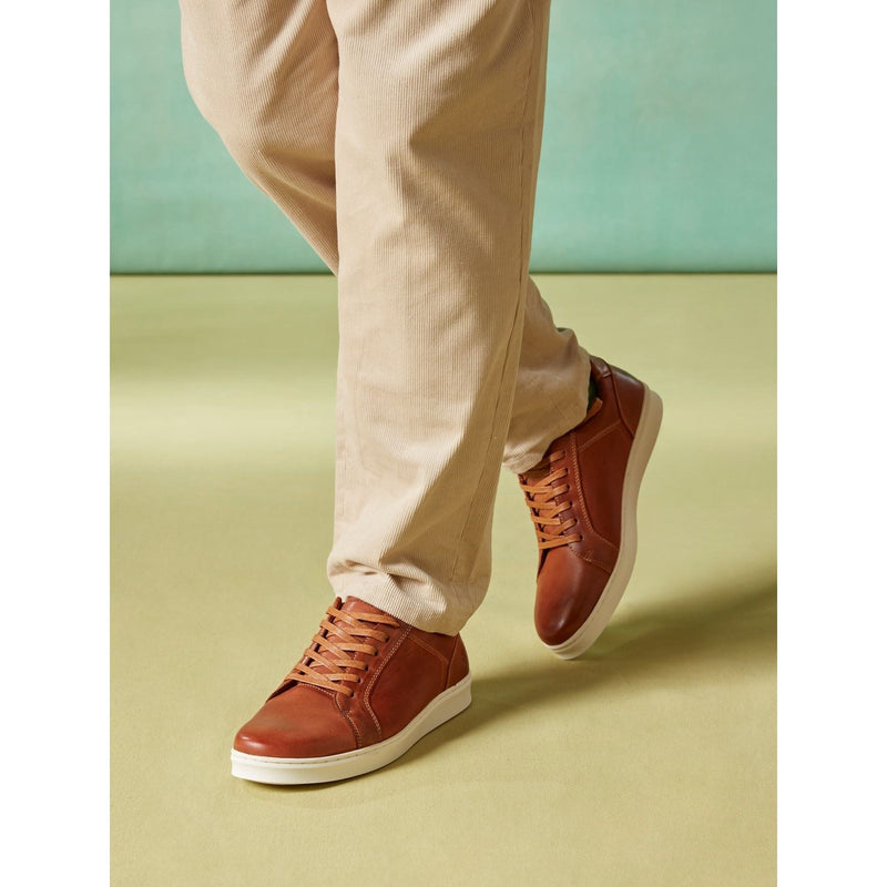 Hush Puppies Madden Leather Men's Tan Sneakers