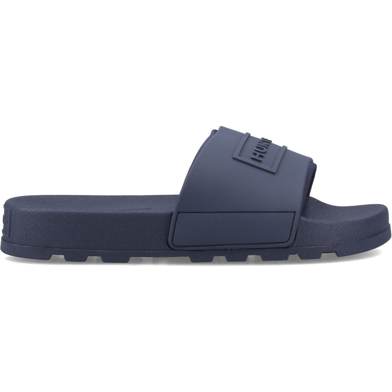 Hunter Core Embossed Slider Synthetic Hunter Navy Slides