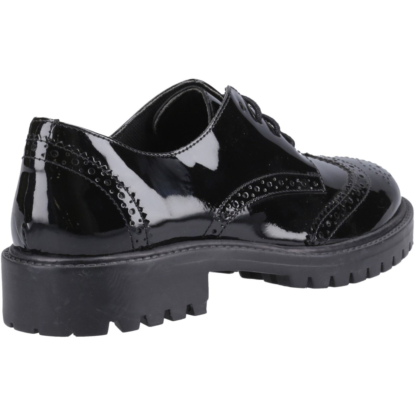 Hush Puppies Athena Patent Leather Girls's Black Brogues