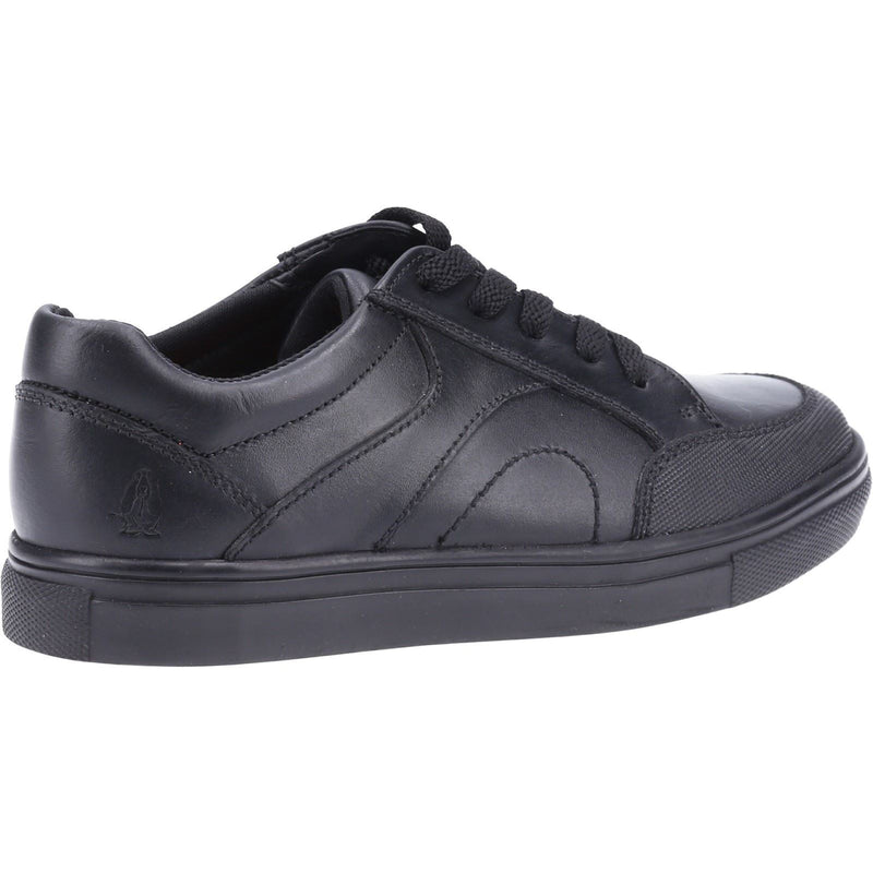 Hush Puppies Shawn Junior Boys Black Leather Lace-Up Shoes