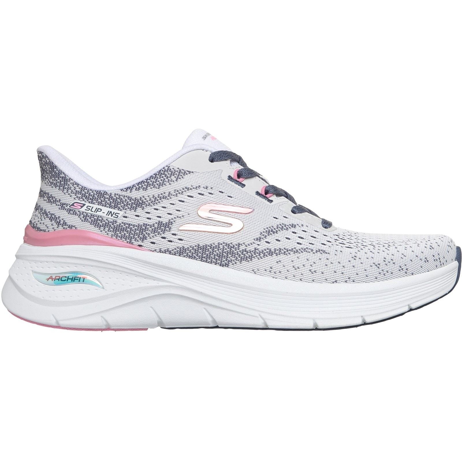 Skechers Arch Fit 3.0 Textile Women's White Mesh/Multi Trim Sneakers
