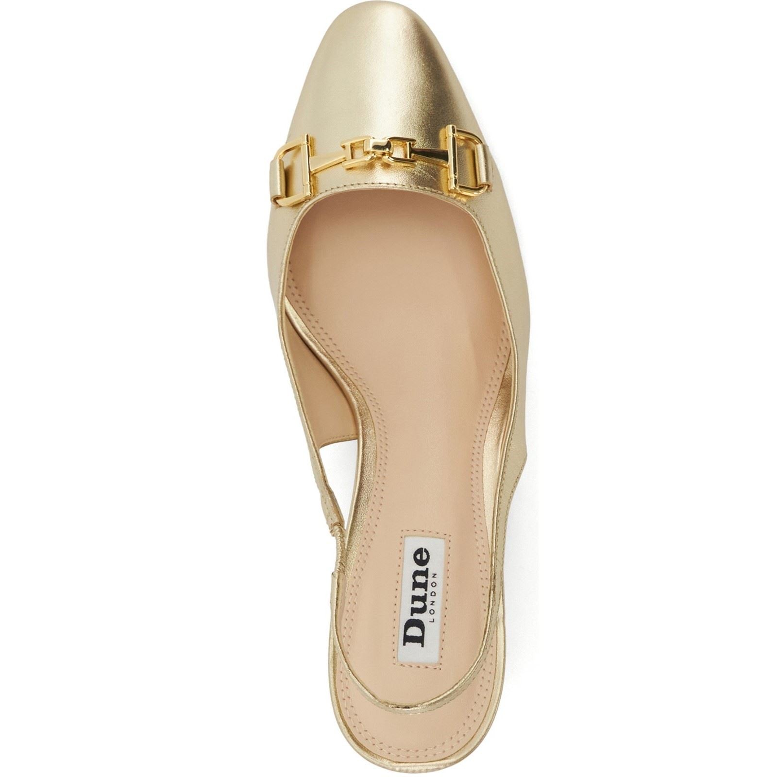 Dune Detailed Leather Women's Gold Heels