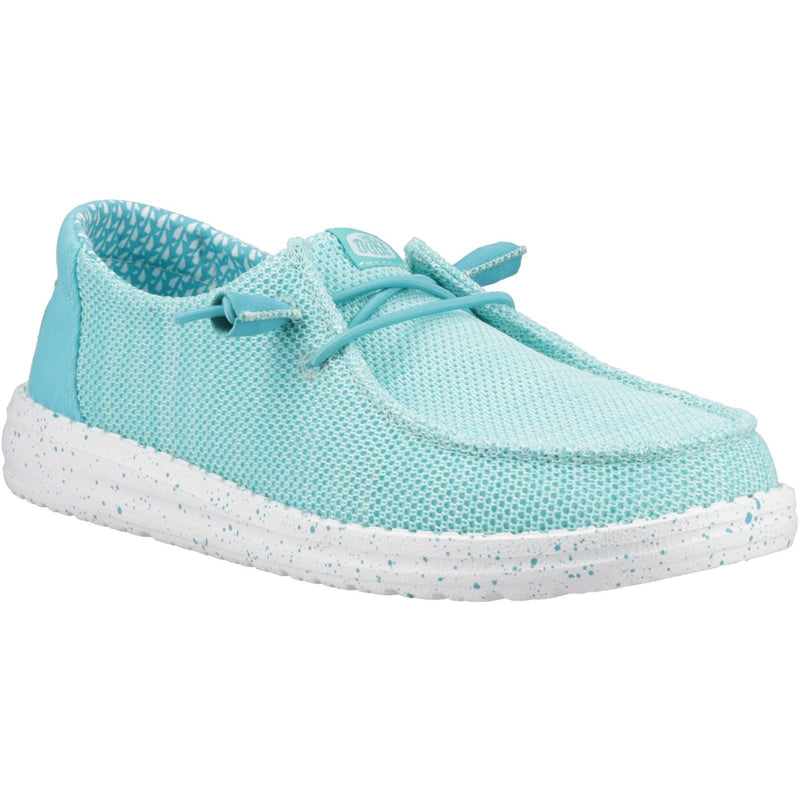 HEYDUDE Wendy Stretch Sox Synthetic Blend Women's Ceramic Blue Moccasins Shoes