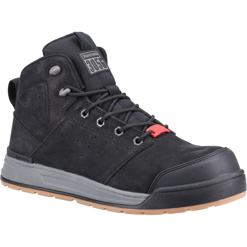 Hard Yakka 3056 Lace Zip Leather Black Safety Boots