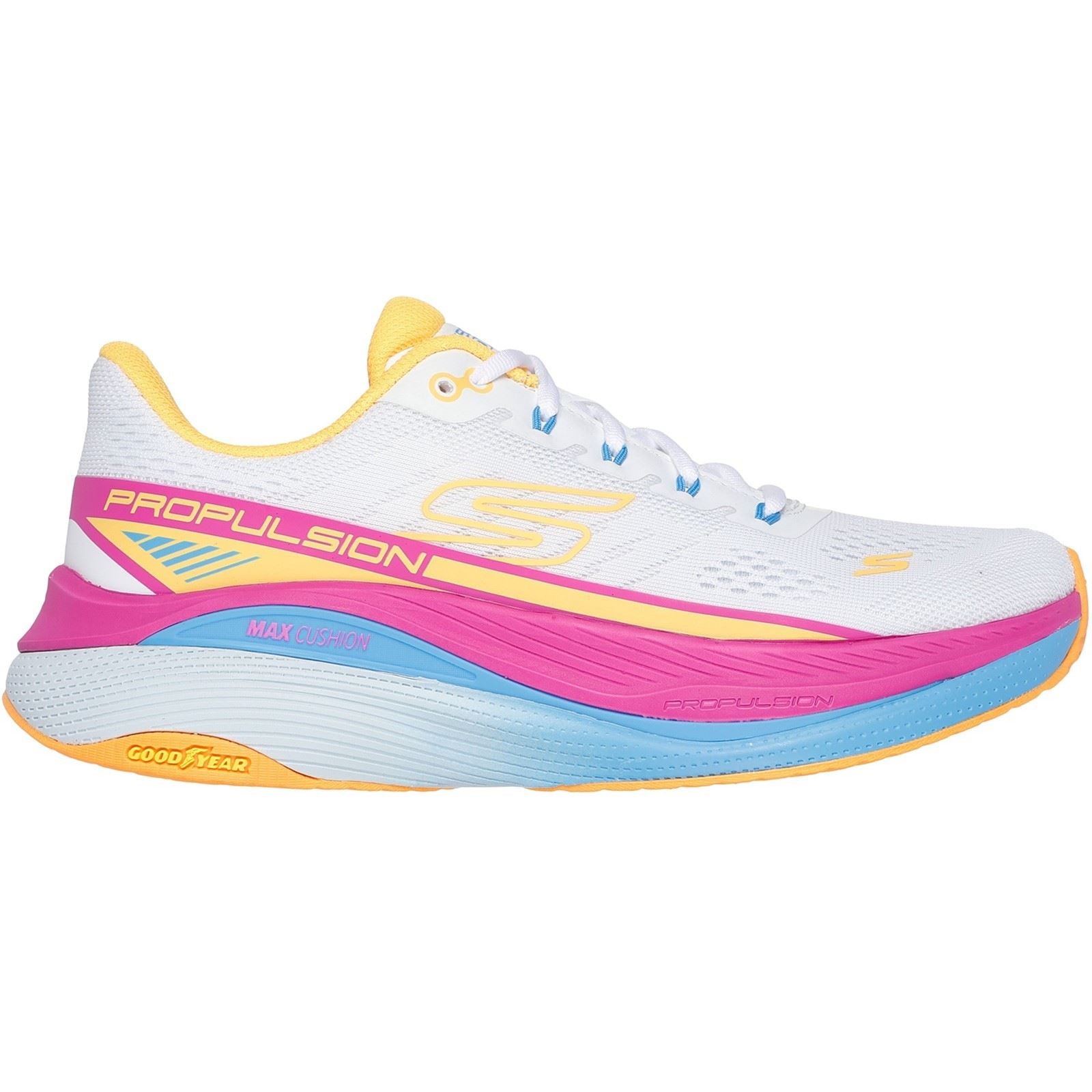 Skechers Performance Max Cushioning Propulsion Textile Women's White/Orange Sneakers