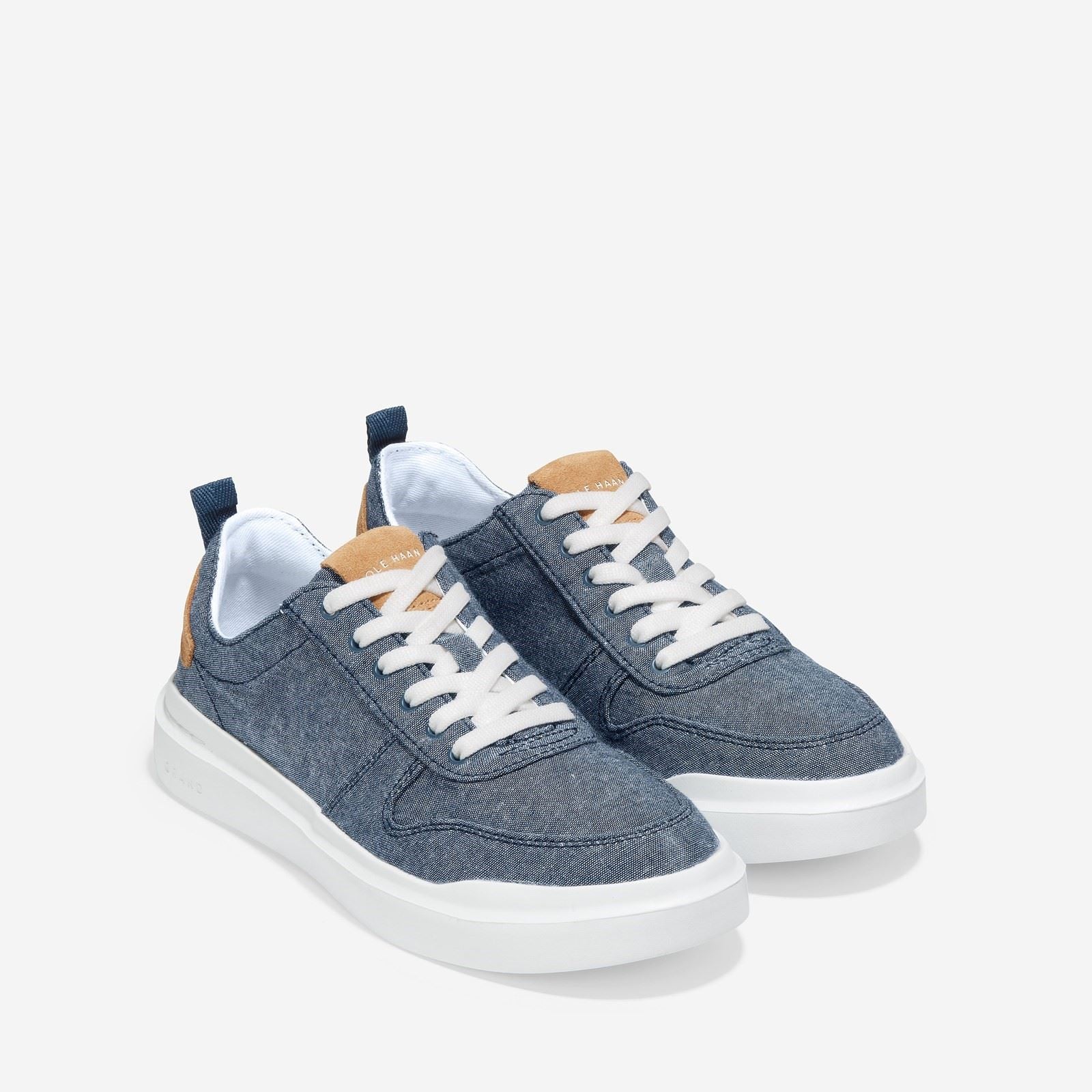 Cole Haan GrandPro Rally Canvas 100% Cotton Women's Chambray/Suede/Optic White Sneakers