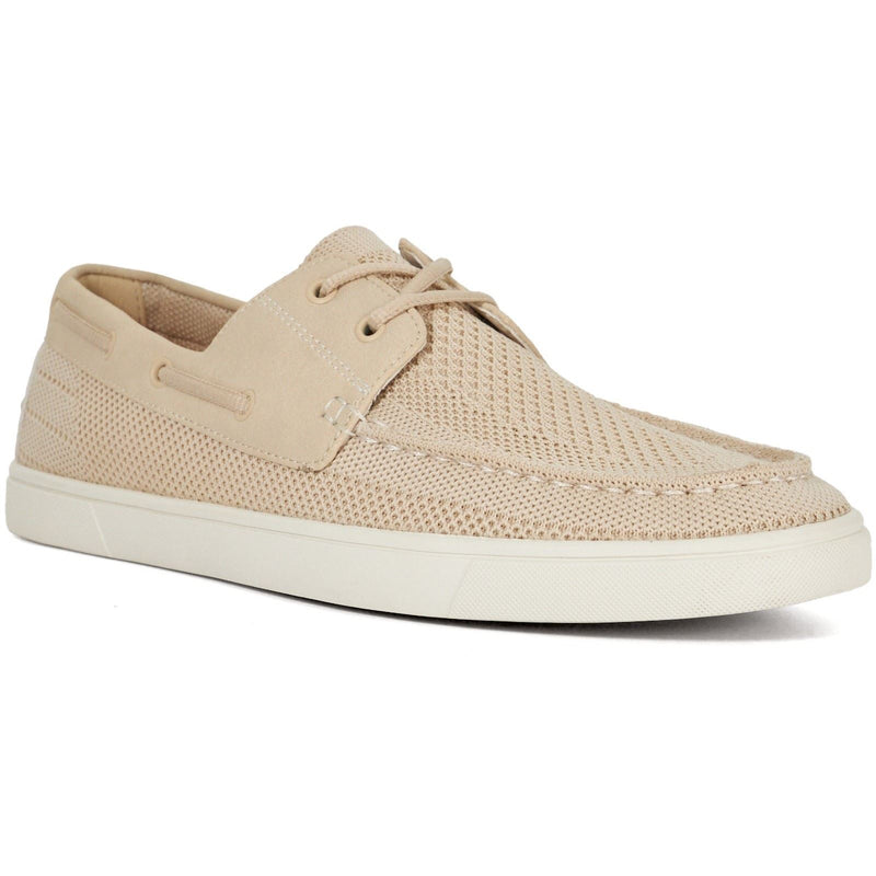 Dune Blaizerss Fabric Men's Cream Boat Shoes