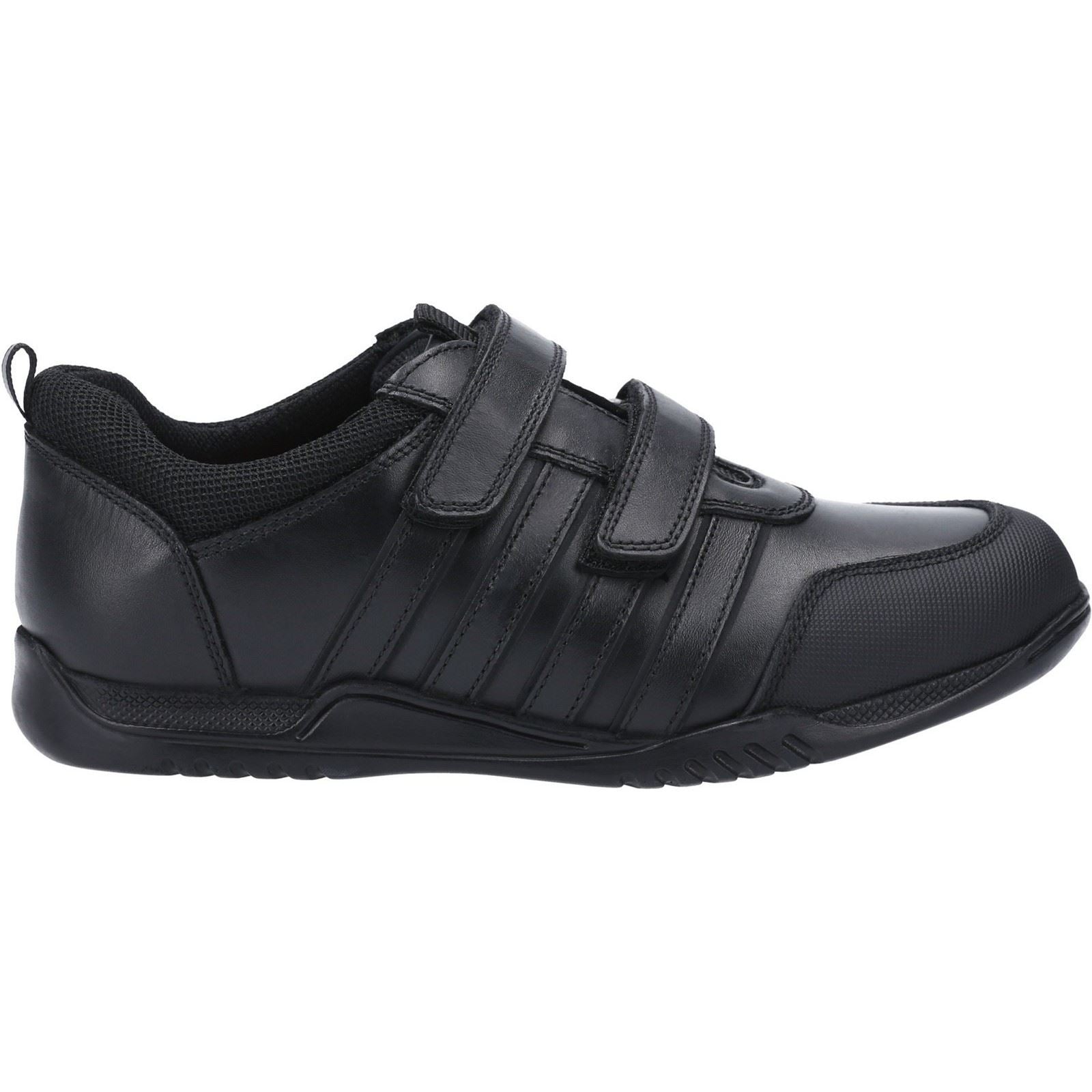 Hush Puppies Josh Youth Boys Black Leather Shoes