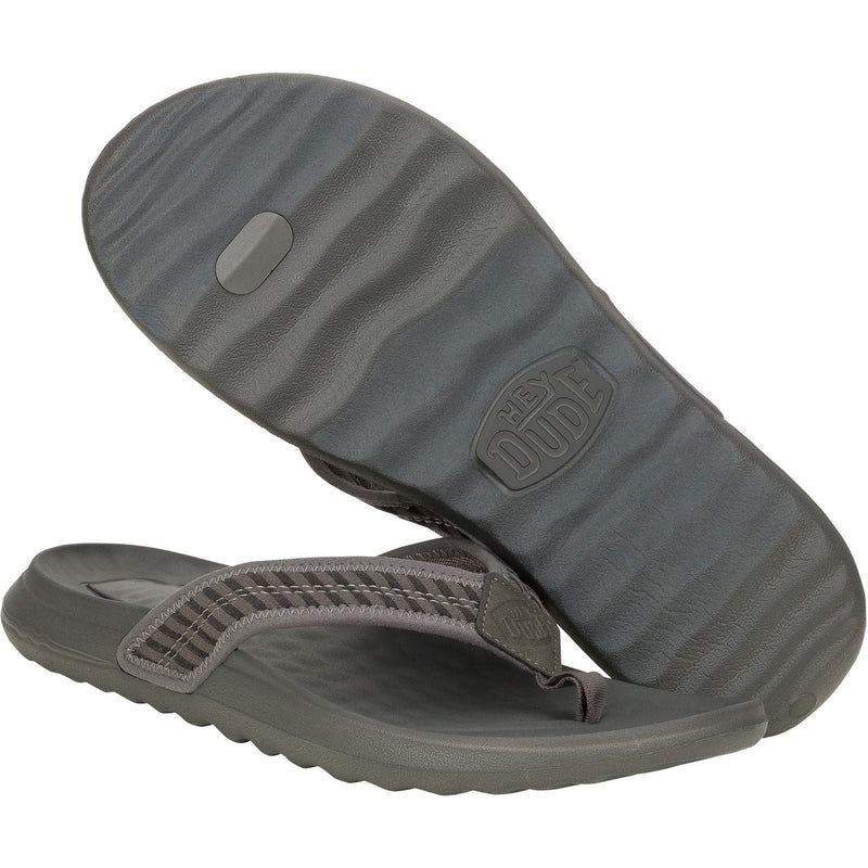 HEYDUDE Myers Flip Nu Prep Cotton Blend Men's Black/Granite Grey Flip Flops