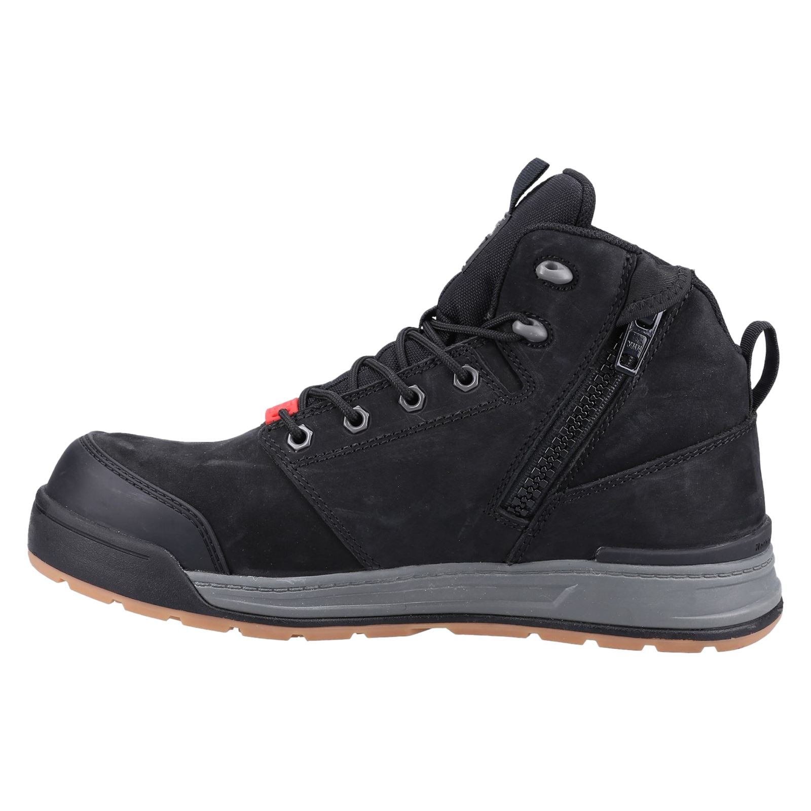 Hard Yakka 3056 Lace Zip Leather Black Safety Boots