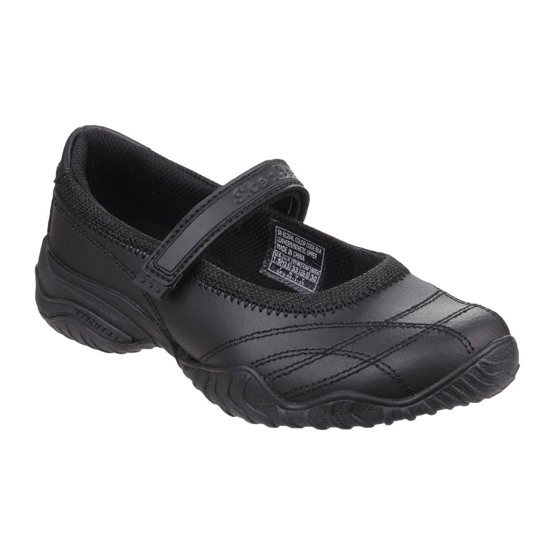 Skechers Velocity Pouty Leather Girls's Black Shoes
