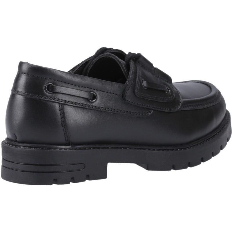 Hush Puppies Lucy Leather Girls's Black Boat Shoes